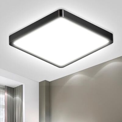 LQWELL Led-plafondlamp, badkamerlamp, waterdicht, IP44, vierkant, plat, 23 W, 6000 K, 2600 lm, dun, voor woonkamer, badkamer, slaapkamer, keuken, hal, kelder, kantoor, 300 x 25 mm LQWELL Led-plafondlamp, badkamerlamp, waterdicht, IP44, vierkant, plat, 23 W, 6000 K, 2600 lm, dun, voor woonkamer, badkamer, slaapkamer, keuken, hal, kelder, kantoor, 300 x 25 mm