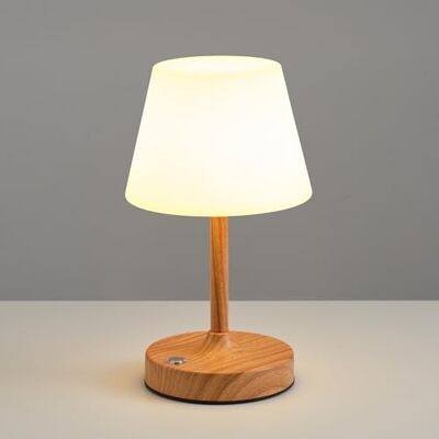 VISDANFO Draadloze led-tafellamp, waterdicht, met 4000 mAh batterij, draagbaar oplaadbaar nachtlampje met touch-dimmer voor terras, restaurant en badkamer (houtnerf) VISDANFO Draadloze led-tafellamp, waterdicht, met 4000 mAh batterij, draagbaar oplaadbaar nachtlampje met touch-dimmer voor terras, restaurant en badkamer (houtnerf)