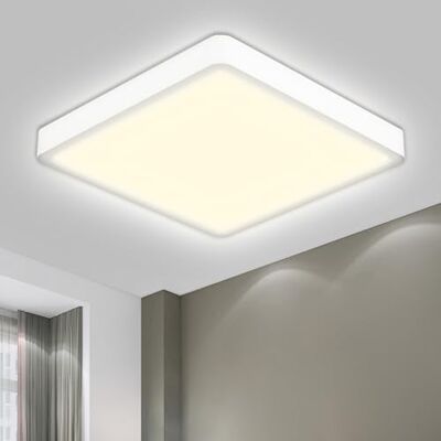 LQWELL Led-plafondlamp, badkamerlamp, waterdicht, IP44, vierkant, plat, 18 W, 4000 K, 1600 lm, dun, voor woonkamer, badkamer, slaapkamer, keuken, hal, kelder, kantoor, 220 x 24 mm LQWELL Led-plafondlamp, badkamerlamp, waterdicht, IP44, vierkant, plat, 18 W, 4000 K, 1600 lm, dun, voor woonkamer, badkamer, slaapkamer, keuken, hal, kelder, kantoor, 220 x 24 mm