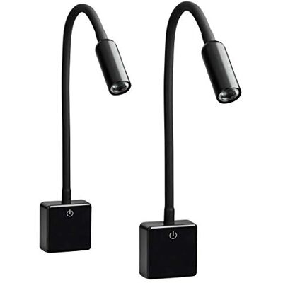 SEBSON ® 2x LED Stopcontact Lamp Dimbaar Zwart, Wandlamp met Stekker 4W, Stekkerlamp met Zwanenhals Flexibel Neutraal Wit 4000K Leeslamp, Nachtlamp SEBSON ® 2x LED Stopcontact Lamp Dimbaar Zwart, Wandlamp met Stekker 4W, Stekkerlamp met Zwanenhals Flexibel Neutraal Wit 4000K Leeslamp, Nachtlamp
