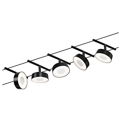 Paulmann 94479 LED Seilsytem Circle Basisset 5 x 400 lm incl. 5 x 5 W warm wit zwart mat, chroom materiaal kunststof, metaal verlichtingssysteem 3000 K Paulmann 94479 LED Seilsytem Circle Basisset 5 x 400 lm incl. 5 x 5 W warm wit zwart mat, chroom materiaal kunststof, metaal verlichtingssysteem 3000 K