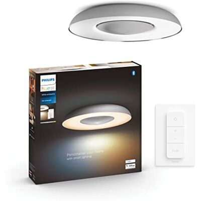 Philips Still Plafondlamp – duurzame ledverlichting – warm tot koelwit licht – incl. dimschakelaar – dimbaar – verbonden met Bluetooth van Hue Bridge – werkt Alexa in Google Home – aluminium Philips Still Plafondlamp – duurzame ledverlichting – warm tot koelwit licht – incl. dimschakelaar – dimbaar – verbonden met Bluetooth van Hue Bridge – werkt Alexa in Google Home – aluminium