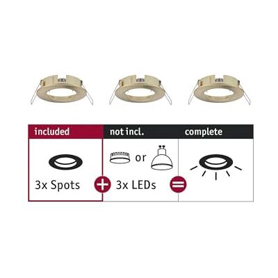 Paulmann 92483 Choose inbouwspot geborsteld messing zonder lamp aluminium 3 x 10 W max Paulmann 92483 Choose inbouwspot geborsteld messing zonder lamp aluminium 3 x 10 W max