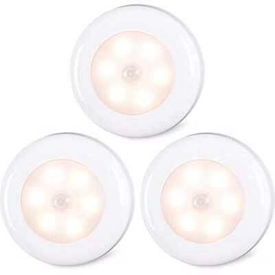 STAR-SPANGLED Led-kastverlichting, bewegingsmelder, draadloze onderkastverlichting, werkt op batterijen, werkt op beweging, blijft overal puck lichten, nachtstapverlichting voor toonbank, hal, warm wit 3 stuks Mini lampe ronde à coller à piles pour dess STAR-SPANGLED Led-kastverlichting, bewegingsmelder, draadloze onderkastverlichting, werkt op batterijen, werkt op beweging, blijft overal puck lichten, nachtstapverlichting voor toonbank, hal, warm wit 3 stuks Mini lampe ronde à coller à piles pour dess