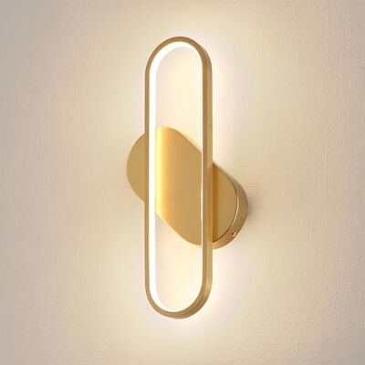 KosiLum.com Luminaires chics et design KOSILUM Wandlamp goud ovaal design – Evelia – warm wit licht verlichting woonkamer slaapkamer keuken hal – 12 W – 1361 lm – geïntegreerde led – IP20 KosiLum.com Luminaires chics et design KOSILUM Wandlamp goud ovaal design – Evelia – warm wit licht verlichting woonkamer slaapkamer keuken hal – 12 W – 1361 lm – geïntegreerde led – IP20