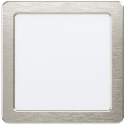 EGLO Fueva 5 Inbouw-ledspot, diameter: 16,6 cm, stalen ledspot met een kunststof verlichtingsoppervlak, vlakke inbouwspot in nikkel-mat en wit, lage inbouwdiepte 26 mm, warmwit EGLO Fueva 5 Inbouw-ledspot, diameter: 16,6 cm, stalen ledspot met een kunststof verlichtingsoppervlak, vlakke inbouwspot in nikkel-mat en wit, lage inbouwdiepte 26 mm, warmwit