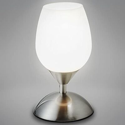 B.K.Licht 3 intensiteiten touch bedlampje, tafellamp met touch-functie, leeslicht, slaapkamerverlichting, babykamer kinderkamer, 3 helderheidsniveaus, metaal B.K.Licht 3 intensiteiten touch bedlampje, tafellamp met touch-functie, leeslicht, slaapkamerverlichting, babykamer kinderkamer, 3 helderheidsniveaus, metaal
