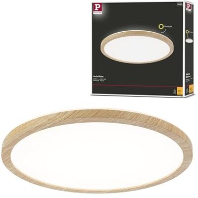 Paulmann 71028 Atria Shine plafondlamp + backlight rond, IP44, 16 W, 1600 lm, 293 mm, esthetisch hout, kunststof, 3000 K, warmwit, badlamp Paulmann 71028 Atria Shine plafondlamp + backlight rond, IP44, 16 W, 1600 lm, 293 mm, esthetisch hout, kunststof, 3000 K, warmwit, badlamp