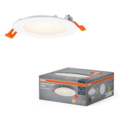 OSRAM Downlight Slim 120 mm, led-inbouwspot, 8 W, warm wit, 3000 K, 550 lumen, slank design, IP20, eenvoudige installatie voor woonkamers en gangen OSRAM Downlight Slim 120 mm, led-inbouwspot, 8 W, warm wit, 3000 K, 550 lumen, slank design, IP20, eenvoudige installatie voor woonkamers en gangen