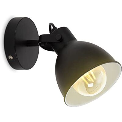 B.K.Licht I Retro wandlamp I draaibaar en zwenkbaar I industrieel design I vintage I wandspot I zwart-wit I E27 B.K.Licht I Retro wandlamp I draaibaar en zwenkbaar I industrieel design I vintage I wandspot I zwart-wit I E27