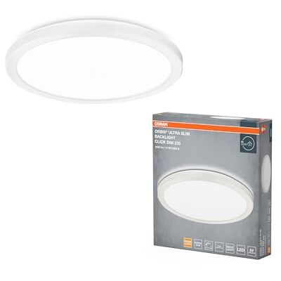 OSRAM ORBIS Ultra Slim Plafondlamp, 235 mm, wit, 15 W, 1640 lm, homogeen warm wit licht (3000 K) + achtergrondverlichting, drietraps dimmen via wandschakelaar, ultradun, IP20 bescherming OSRAM ORBIS Ultra Slim Plafondlamp, 235 mm, wit, 15 W, 1640 lm, homogeen warm wit licht (3000 K) + achtergrondverlichting, drietraps dimmen via wandschakelaar, ultradun, IP20 bescherming