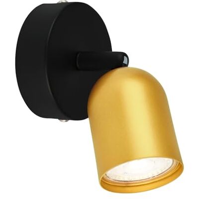 Briloner Leeslamp, wandlamp voor binnen, lamp, wandlamp binnen, draaibaar, woonkamerlamp, zwart/goud Briloner Leeslamp, wandlamp voor binnen, lamp, wandlamp binnen, draaibaar, woonkamerlamp, zwart/goud