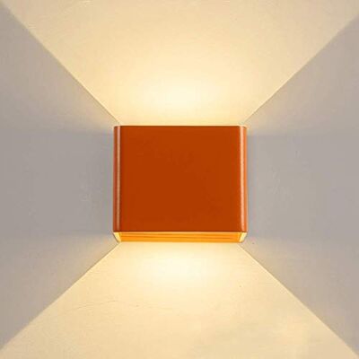 SLRMKK LED wandlamp kubus boven en onder in eenvoudige moderne stijl, binnenwandlamp voor slaapkamer, woonkamer, hal, 5 W (oranje, warm wit licht) SLRMKK LED wandlamp kubus boven en onder in eenvoudige moderne stijl, binnenwandlamp voor slaapkamer, woonkamer, hal, 5 W (oranje, warm wit licht)