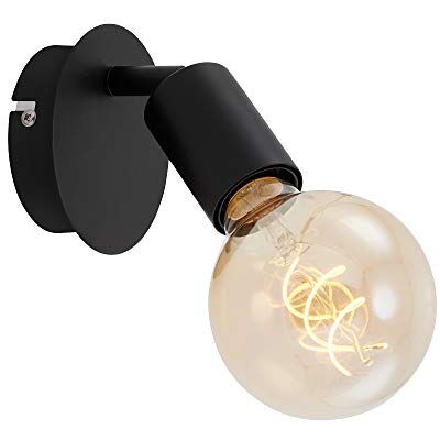 Briloner Leuchten Wandspot 1 lamp retro vintage spot met draaibare en draaibare spot E27 max. 60 W metaal zwart Briloner Leuchten Wandspot 1 lamp retro vintage spot met draaibare en draaibare spot E27 max. 60 W metaal zwart