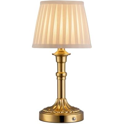 VISDANFO Draadloze tafellamp met led-stoffen lampenkap, kleine tafellamp met batterij, traploos dimbaar, aanraakgevoelig, voor woonkamer, eetkamer, slaapkamer, badkamer VISDANFO Draadloze tafellamp met led-stoffen lampenkap, kleine tafellamp met batterij, traploos dimbaar, aanraakgevoelig, voor woonkamer, eetkamer, slaapkamer, badkamer
