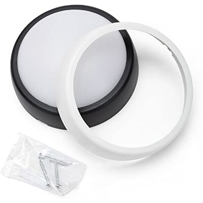 Velamp Led-plafondlamp, rond, 700 lumen, set van 2 frames (wit en zwart) voor binnen of buiten, IP54, eenvoudige en snelle montage voor garages, balkons, 10 W Velamp Led-plafondlamp, rond, 700 lumen, set van 2 frames (wit en zwart) voor binnen of buiten, IP54, eenvoudige en snelle montage voor garages, balkons, 10 W