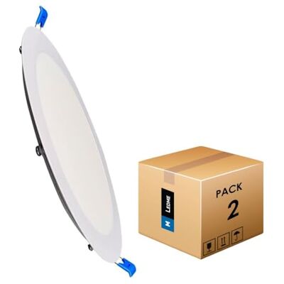 M Ledme 2 stuks, downlight led 220 mm 20 W, 2000 lumen, extra slank cirkelpaneel, kleur koud licht (6000 k), standaard snit 205 mm, driver inbegrepen, LM5551 M Ledme 2 stuks, downlight led 220 mm 20 W, 2000 lumen, extra slank cirkelpaneel, kleur koud licht (6000 k), standaard snit 205 mm, driver inbegrepen, LM5551