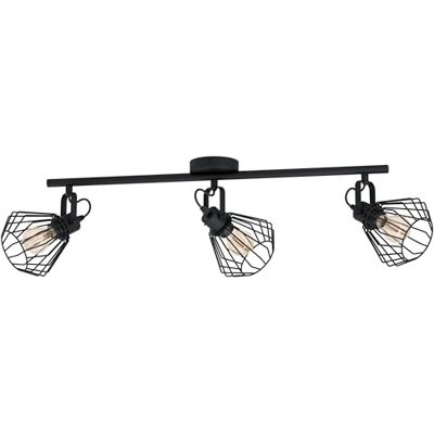 EGLO Plafondlamp Tabillano, 3 lichtpunten, vintage, industrieel, modern, plafondspot van staal, woonkamerlamp in zwart, keukenlamp, spots met E27-fitting EGLO Plafondlamp Tabillano, 3 lichtpunten, vintage, industrieel, modern, plafondspot van staal, woonkamerlamp in zwart, keukenlamp, spots met E27-fitting