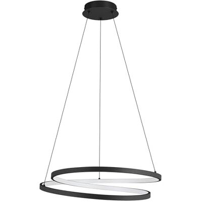 EGLO Ruotale LED Hanglamp, Cirkel Kroonluchter voor Woonkamer Eetkamer, Hanglamp Plafondlamp van Zwart Metaal en Wit Kunststof Warm Wit EGLO Ruotale LED Hanglamp, Cirkel Kroonluchter voor Woonkamer Eetkamer, Hanglamp Plafondlamp van Zwart Metaal en Wit Kunststof Warm Wit