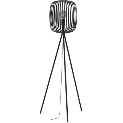 EGLO Romazzina driepoot vloerlamp, binnenlamp staand van metaal, zwart, woonkamerlamp met E27-fitting EGLO Romazzina driepoot vloerlamp, binnenlamp staand van metaal, zwart, woonkamerlamp met E27-fitting