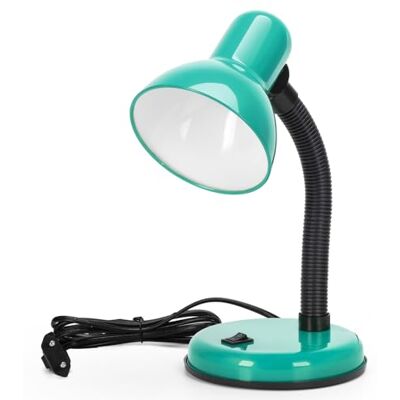 Aigostar Vintage bureaulamp, retro tafellamp met stekker, zonder gloeilamp, compatibel met led-lampen, model E27, verstelbare lampkolom, turquoise Aigostar Vintage bureaulamp, retro tafellamp met stekker, zonder gloeilamp, compatibel met led-lampen, model E27, verstelbare lampkolom, turquoise
