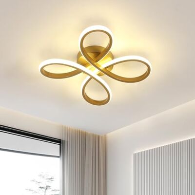 Comely Led-plafondlamp, 30 W, 3375 lm, modern, creatief, bloemenvorm, plafondlamp voor slaapkamer, woonkamer, keuken, neutraal licht, 4500 K, diameter 30 cm, goud Comely Led-plafondlamp, 30 W, 3375 lm, modern, creatief, bloemenvorm, plafondlamp voor slaapkamer, woonkamer, keuken, neutraal licht, 4500 K, diameter 30 cm, goud