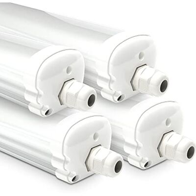 HOFTRONIC Set van 4 ledlampen voor vochtige ruimtes 120 cm IP65-36 W 4320 lm neutraal wit 4000 K Aansluitbaar Kelderlamp, lamp voor vochtige ruimtes HOFTRONIC Set van 4 ledlampen voor vochtige ruimtes 120 cm IP65-36 W 4320 lm neutraal wit 4000 K Aansluitbaar Kelderlamp, lamp voor vochtige ruimtes