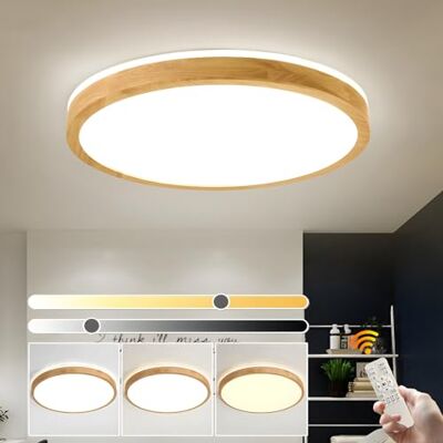 YYUTLUO Led-plafondlamp, hout, rond, van natuurlijk hout, 360 graden, dimbaar, met afstandsbediening, 2700 K-6500 K, 48 W, woonkamer, eetkamer, hal, huis, kantoor, kinderkamer (diameter 60 cm) YYUTLUO Led-plafondlamp, hout, rond, van natuurlijk hout, 360 graden, dimbaar, met afstandsbediening, 2700 K-6500 K, 48 W, woonkamer, eetkamer, hal, huis, kantoor, kinderkamer (diameter 60 cm)