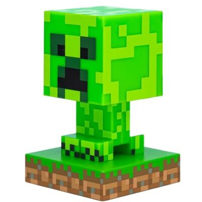 Paladone Minecraft Creeper 3D Icon Light BDP, officieel gelicentieerd, groen, pixelig nachtlampje of bureaulamp, uniek cadeau-idee voor gamers, aangedreven door 2 x AAA, PP6593MCF Paladone Minecraft Creeper 3D Icon Light BDP, officieel gelicentieerd, groen, pixelig nachtlampje of bureaulamp, uniek cadeau-idee voor gamers, aangedreven door 2 x AAA, PP6593MCF