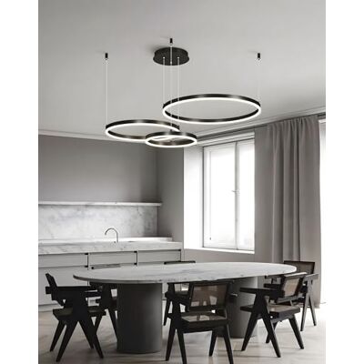 YYUTLUO Moderne led-kroonluchter DIY cirkel 3 zwarte ringen: 40 + 60 + 80 cm = 90 W hangende verlichting led metaal + acryl afstandsbediening dimbaar 2,4G hanglamp plafond rond woonkamer slaapkamer YYUTLUO Moderne led-kroonluchter DIY cirkel 3 zwarte ringen: 40 + 60 + 80 cm = 90 W hangende verlichting led metaal + acryl afstandsbediening dimbaar 2,4G hanglamp plafond rond woonkamer slaapkamer