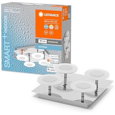 LEDVANCE Smart LED badkamer chroom, 26 W, 2800 lm, 3000 6500 K, 30 cm, IP44, Orbis Wave wandlamp, badkamerlamp met wifi-technologie, dimbaar, bestuurbaar via app en spraakassistent LEDVANCE Smart LED badkamer chroom, 26 W, 2800 lm, 3000 6500 K, 30 cm, IP44, Orbis Wave wandlamp, badkamerlamp met wifi-technologie, dimbaar, bestuurbaar via app en spraakassistent