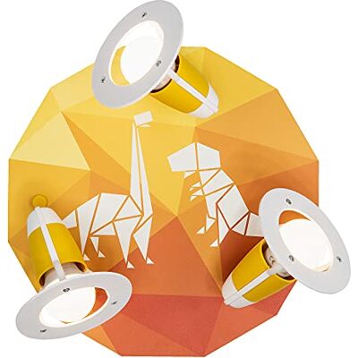 elobra Kinderkamerlamp Dino Dinopoly dinosauruslamp Rondell wandlamp voor kinderkamer babykamer oranje elobra Kinderkamerlamp Dino Dinopoly dinosauruslamp Rondell wandlamp voor kinderkamer babykamer oranje