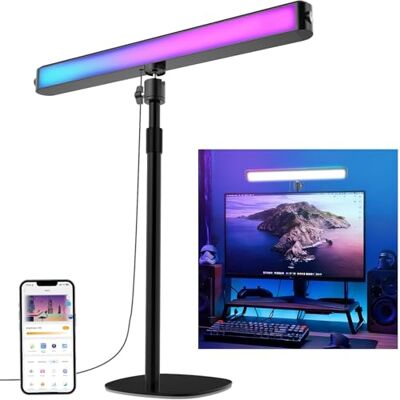 NEEWER NG01 Smart RGB led-tafellamp, dubbelzijdig compatibel met Alexa en Google Assistant voor videoconferenties, 16 miljoen kleuren, 2700K-7000K/CRI97+ NEEWER NG01 Smart RGB led-tafellamp, dubbelzijdig compatibel met Alexa en Google Assistant voor videoconferenties, 16 miljoen kleuren, 2700K-7000K/CRI97+