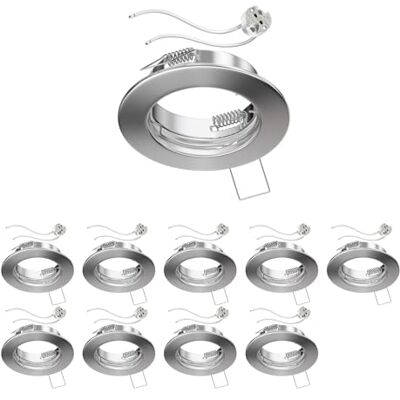 ledscom.de 10 stuks inbouwframe voor plafond FERE inbouwframe chroom mat (LED/halogeen/MR16/50mm) incl. GU5.3 fitting ledscom.de 10 stuks inbouwframe voor plafond FERE inbouwframe chroom mat (LED/halogeen/MR16/50mm) incl. GU5.3 fitting