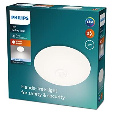 Philips LED Mauve plafondlamp met geïntegreerde bewegingsmelder, 6 W, wit Philips LED Mauve plafondlamp met geïntegreerde bewegingsmelder, 6 W, wit