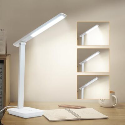 LQWELL Afneembare led-bureaulamp, leeslamp voor thuiskantoor, flexibele zwanenhals, 360 graden draaibaar, 0° tot 180 graden draaibaar, 6500 K (wit) LQWELL Afneembare led-bureaulamp, leeslamp voor thuiskantoor, flexibele zwanenhals, 360 graden draaibaar, 0° tot 180 graden draaibaar, 6500 K (wit)