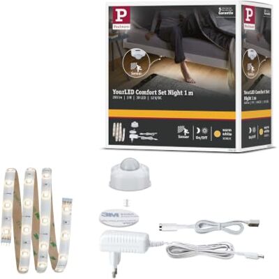 Paulmann YourLED Night Ledstrip met PIR-sensor, 1 m, 3 W, 3000 K, wit Zelfklevende ledstrip met bewegingsmelder, montage op vlakke of gebogen oppervlakken, 265 lm Paulmann YourLED Night Ledstrip met PIR-sensor, 1 m, 3 W, 3000 K, wit Zelfklevende ledstrip met bewegingsmelder, montage op vlakke of gebogen oppervlakken, 265 lm