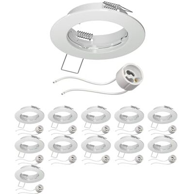 ledscom.de 12 x plafondinbouwframe FERE, rond, wit glanzend (GU10/MR16/GU5,3/50 mm) incl. GU10-fitting ledscom.de 12 x plafondinbouwframe FERE, rond, wit glanzend (GU10/MR16/GU5,3/50 mm) incl. GU10-fitting