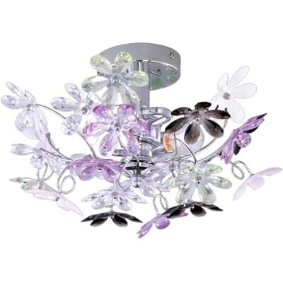 RL LIVE YOUR LIGHT Reality Leuchten Plafondlamp met heldere en kleurrijke bloemen, 2 x E14, maximaal 40 W, zonder lamp, diameter 38 cm, verchroomd RL LIVE YOUR LIGHT Reality Leuchten Plafondlamp met heldere en kleurrijke bloemen, 2 x E14, maximaal 40 W, zonder lamp, diameter 38 cm, verchroomd