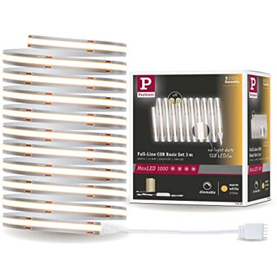 Paulmann 71049 MaxLED 1000 LED Strip Full Line COB complete set, 3 m, 36 W, 3240 lm, 528 leds/m, 2700 K, 50 VA dimbaar, zilver kunststof Paulmann 71049 MaxLED 1000 LED Strip Full Line COB complete set, 3 m, 36 W, 3240 lm, 528 leds/m, 2700 K, 50 VA dimbaar, zilver kunststof