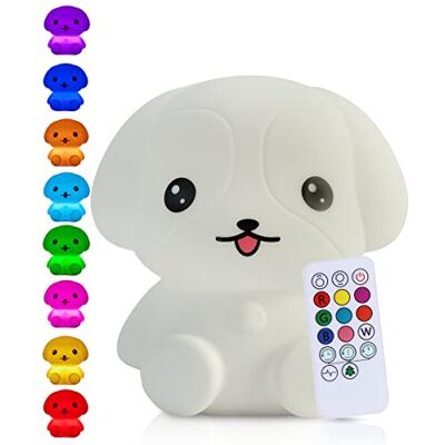 Kadoing Nachtlampje voor puppy's (groot), met tikfunctie en afstandsbediening, led-nachtlamp, oplaadbaar, geboortecadeau, speelgoed, babykamer, premium kinderlamp Kadoing Nachtlampje voor puppy's (groot), met tikfunctie en afstandsbediening, led-nachtlamp, oplaadbaar, geboortecadeau, speelgoed, babykamer, premium kinderlamp