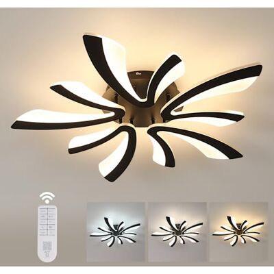 Comely Led-plafondlamp, dimbaar, 48 W, 5400 lm, met afstandsbediening, moderne woonkamerlamp voor slaapkamer, woonkamer, 70 cm, dimbaar, 3000 K, 6500 K, zwart Comely Led-plafondlamp, dimbaar, 48 W, 5400 lm, met afstandsbediening, moderne woonkamerlamp voor slaapkamer, woonkamer, 70 cm, dimbaar, 3000 K, 6500 K, zwart