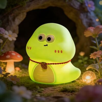 Gemmac Touchscreen-nachtlampje, siliconen, nachtlicht voor kinderen, 7 kleuren, 3 helderheidsniveaus, schattig en pluizig, timerfunctie, oplaadbaar, bedlampje, draadloos, voor slaapkamer decoratie Gemmac Touchscreen-nachtlampje, siliconen, nachtlicht voor kinderen, 7 kleuren, 3 helderheidsniveaus, schattig en pluizig, timerfunctie, oplaadbaar, bedlampje, draadloos, voor slaapkamer decoratie