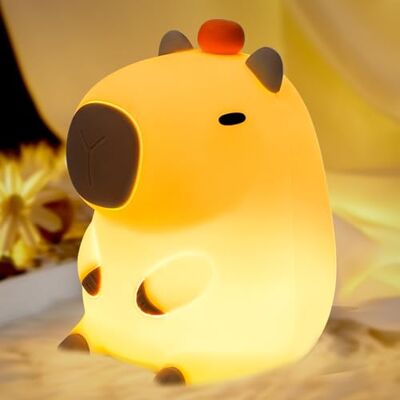 JUQG Capybara nachtlampje voor kinderen, USB-oplaadbaar nachtlampje met touch-dimfunctie, Kawaii bedlampje voor kinderen voor slaapkamer, kinderkamer en woonkamer JUQG Capybara nachtlampje voor kinderen, USB-oplaadbaar nachtlampje met touch-dimfunctie, Kawaii bedlampje voor kinderen voor slaapkamer, kinderkamer en woonkamer