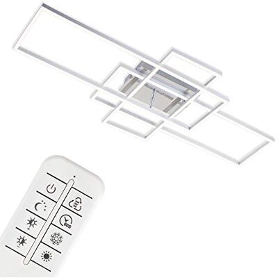 Briloner Led-plafondlamp, verstelbare plafondlamp, afstandsbediening inbegrepen, kleurtemperatuurregeling, nachtlichtfunctie, timer, 47 watt, 5.500 lichtstroom, chroom-aluminium Briloner Led-plafondlamp, verstelbare plafondlamp, afstandsbediening inbegrepen, kleurtemperatuurregeling, nachtlichtfunctie, timer, 47 watt, 5.500 lichtstroom, chroom-aluminium