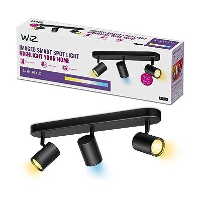 WiZ Imageo Opbouwspot 3 spots Warm- tot Koelwit Licht Slimme Plafondspots GU10 fitting 3 x 5 W Zwart WLAN WiZ Imageo Opbouwspot 3 spots Warm- tot Koelwit Licht Slimme Plafondspots GU10 fitting 3 x 5 W Zwart WLAN