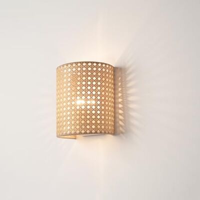 lux.pro Wandlamp tijdloos design verfijnde lamp voor woonkamer entree kantoor slaapkamer E27 metaal gevlochten kunststof 20 x 16 x 12 cm wit rotan look lux.pro Wandlamp tijdloos design verfijnde lamp voor woonkamer entree kantoor slaapkamer E27 metaal gevlochten kunststof 20 x 16 x 12 cm wit rotan look