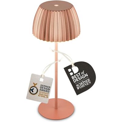 Briloner Riffle draadloze tafellamp IP44 met lichtrand, touch-dimmer, oplaadbare bureaulamp, lampenkap op batterijen, oplaadbaar bedlampje, 14,5 x 36,5 cm, koperkleurig Briloner Riffle draadloze tafellamp IP44 met lichtrand, touch-dimmer, oplaadbare bureaulamp, lampenkap op batterijen, oplaadbaar bedlampje, 14,5 x 36,5 cm, koperkleurig
