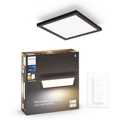 Philips Wit Ambiance Aurelle Plafondlamp Warm tot Koelwit Licht Inclusief Dimmer Switch Verbind met Bluetooth of Hue Bridge Werkt met Alexa en Google Home 30 x 30 cm Zwart Philips Wit Ambiance Aurelle Plafondlamp Warm tot Koelwit Licht Inclusief Dimmer Switch Verbind met Bluetooth of Hue Bridge Werkt met Alexa en Google Home 30 x 30 cm Zwart