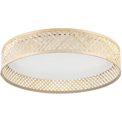 EGLO Luppineria Boho plafondlamp, opbouwlamp met bamboe lampenkap, plafondlamp voor woonkamer, natuurlijk hout en kunststof, wit, warm wit EGLO Luppineria Boho plafondlamp, opbouwlamp met bamboe lampenkap, plafondlamp voor woonkamer, natuurlijk hout en kunststof, wit, warm wit